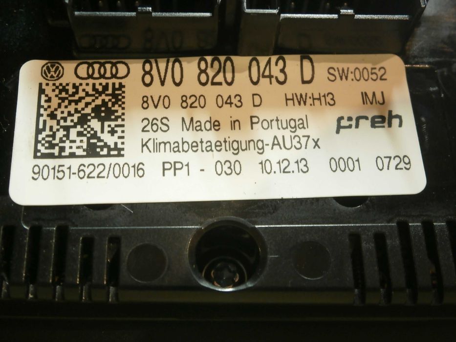 audi A3 8V panel sterowania klimatyzacją