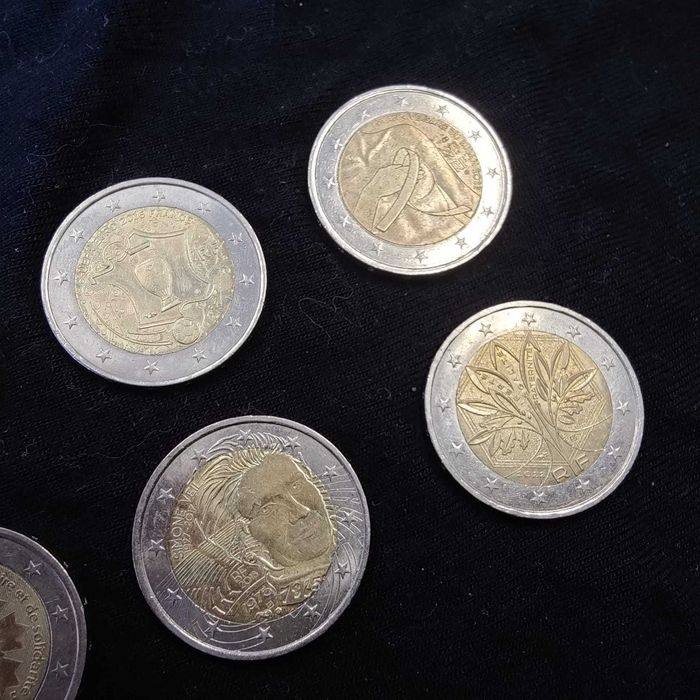 Lote de 8 Moedas de 2 Euros Comemorativas de França
