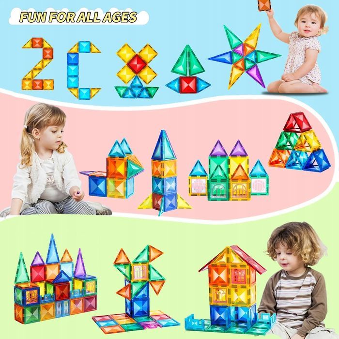 Klocki magnetyczne edukacyjne 78 el. MAGPLAYER MPL3-78