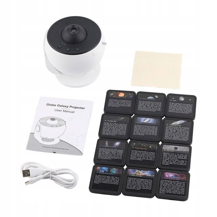 Projektor gwiazd planetarium USB LED 12 dysków lampka dla dzieci