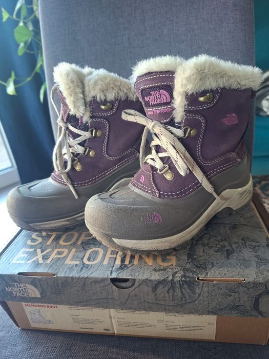 The North Face Śniegowce buty dziecięce zimowe fioletowe EU 33.5 21 cm