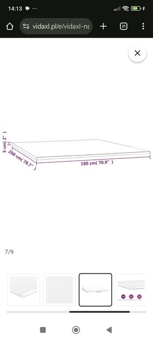 vidaXL Nakładka na materac 180x200x5 cm