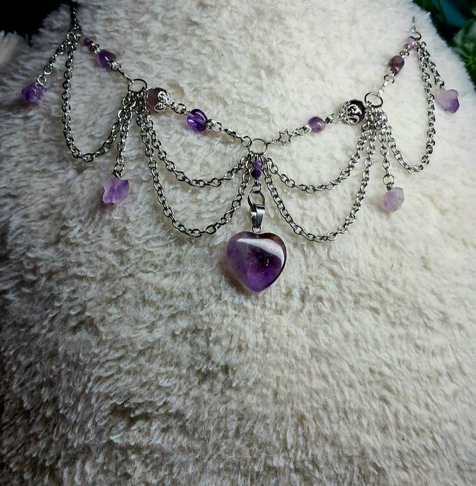 Naszyjnik z ametystem handmade