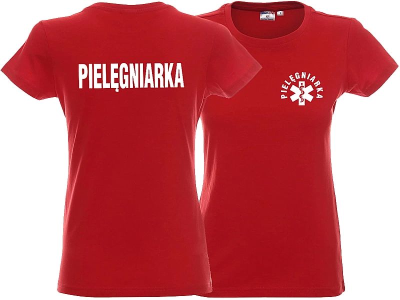 Koszulka damska PIELĘGNIARKA czerwona (M)