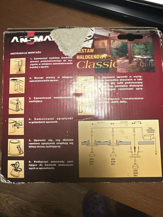 Zestaw halogenowy sufitowy