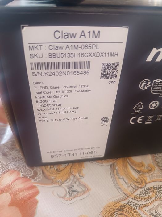 Konsola msi Claw A1M-065PL