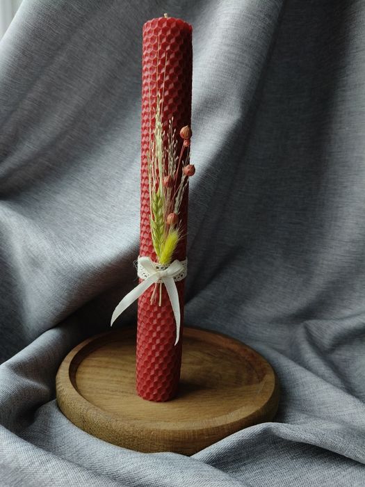 Стрітенські свічки. Свічки з вощини з декором