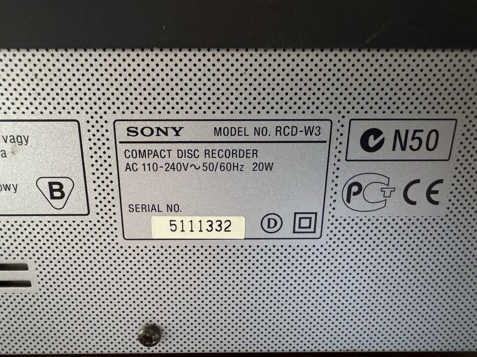 Nagrywarka odtwarzacz cd Sony RCD-W3