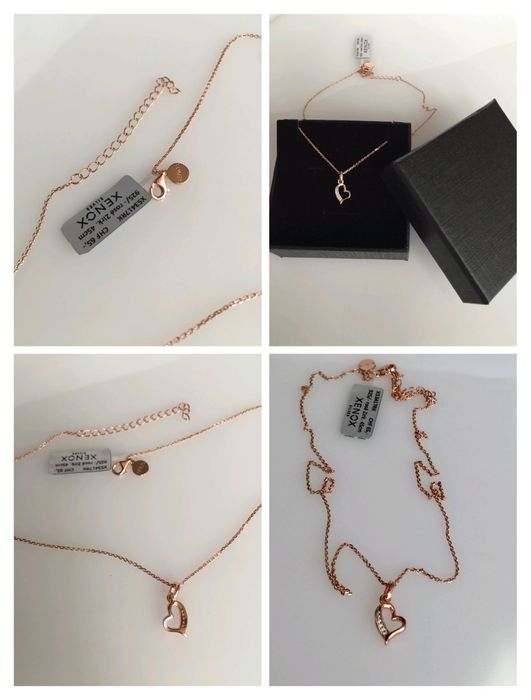 Знижка! Xenox срібна  цепочка,  цирконій, позолота, Австрія