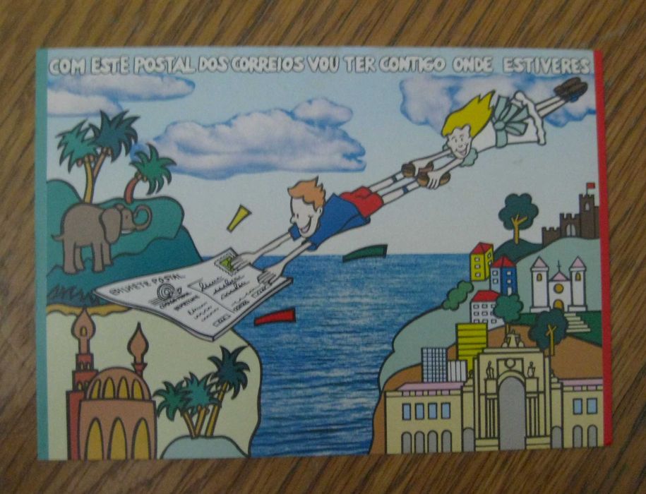 Conjunto de 3 Bilhetes Postais CTT e Marcador de Livros Magnético