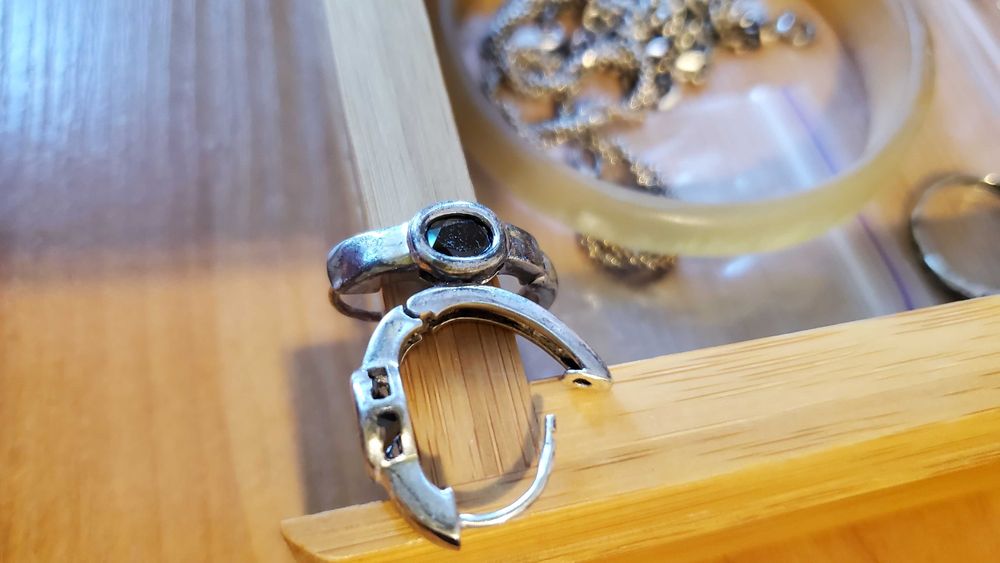 Сережки серебро с сапфирами 925 пробы