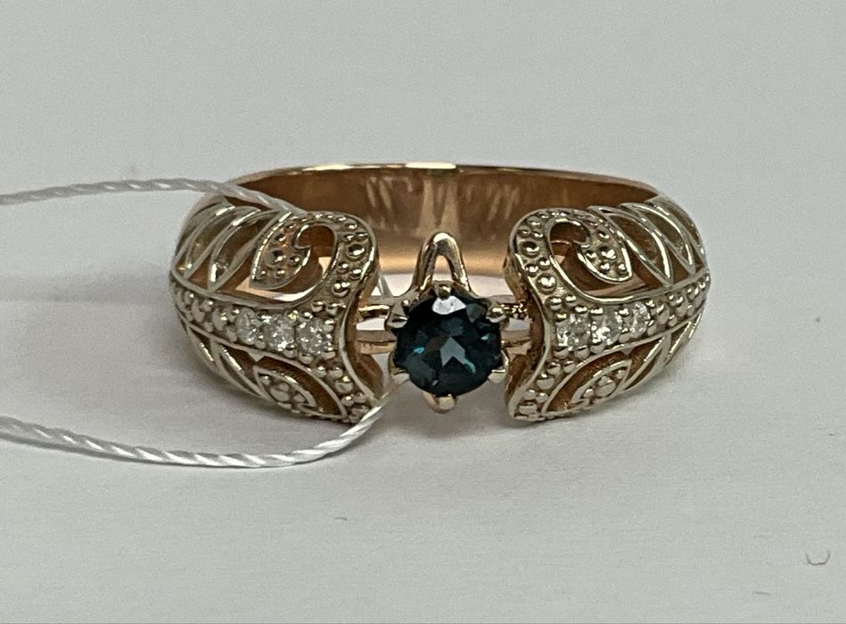 #перстень#золото585#размер 19#сапфири# бриллианти# под заказ!