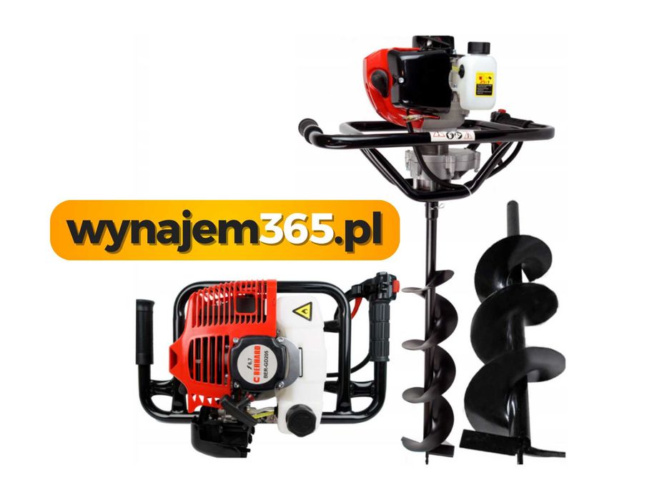 Mocna wiertnica spalinowa na wynajem | Świdry 10/15/20/25/30cm