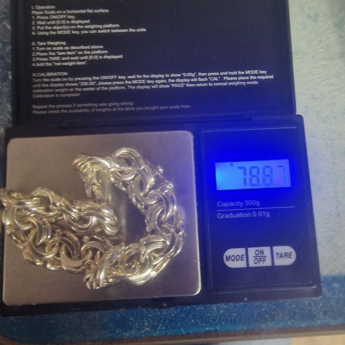 Srebna 925  nowa bransoletka galibardi 78.87 grama 22 cm długość