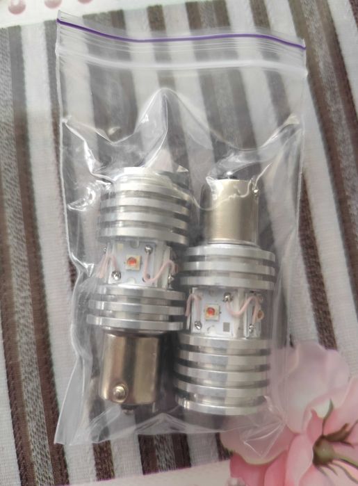 Автолампа LED P21W BA15S 1156 для автомобілів з США USA жовтий поворот