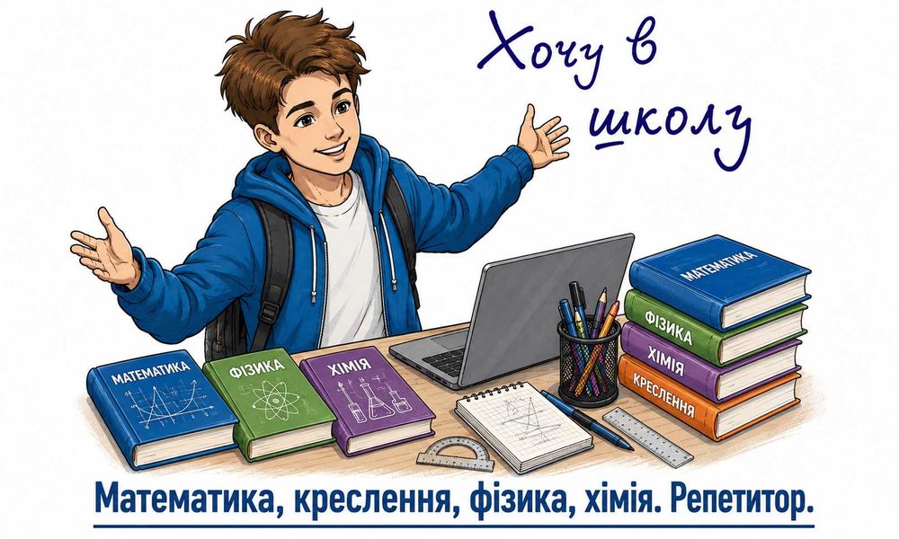 Математика, креслення, фізика, хімія.  Репетитор.