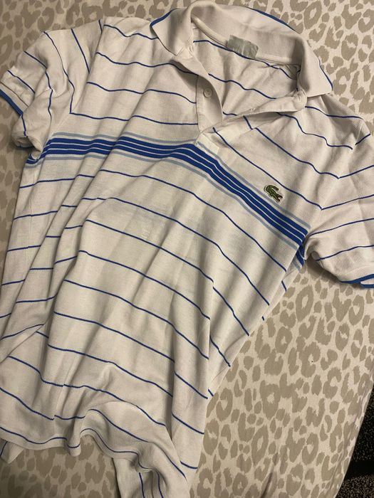 Biała koszula Polo w paski Lacoste