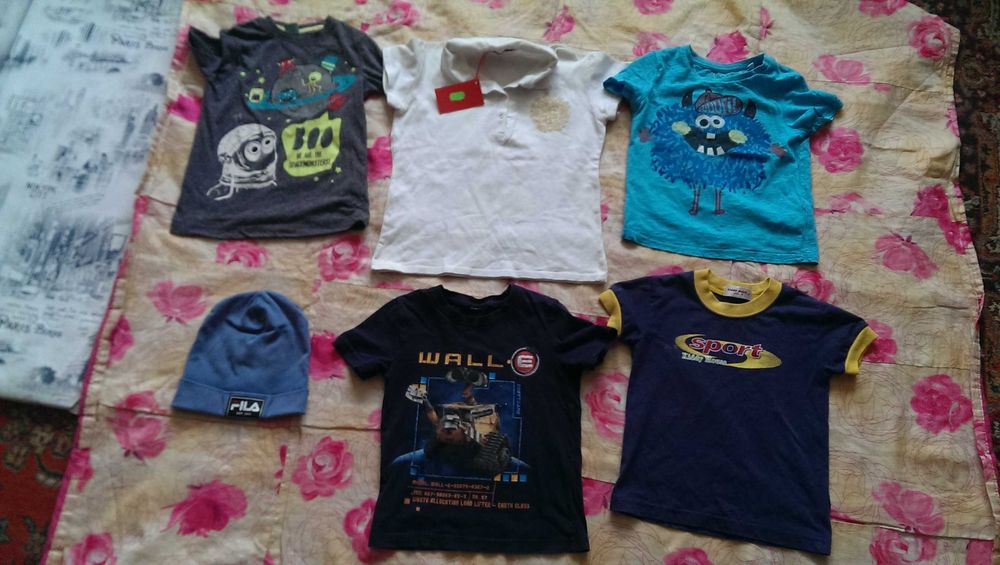 5 футболок (1 новая с биркой) + шапочка FILA на мальчика- цена за всё!