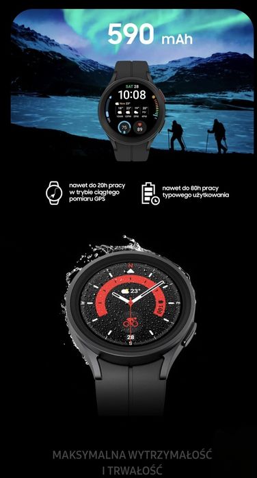Samsung Galaxy Watch 5 Pro 45mm (wifi) nowy, gwarancja, titanium black