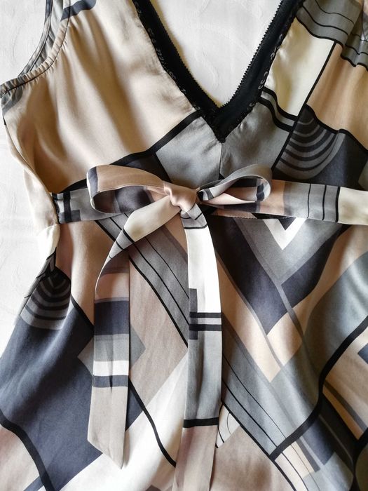 Top wiązany bluzka jedwabna damska XS / 34 jedwab naturalny 100%