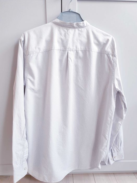 Koszula męska ze stójką w beżowe paski XL Hammond Oxford