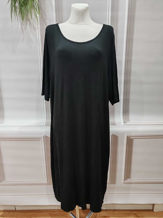 Czarna wygodna sukienka ciążowa midi Bump&up roz 54/56 wiskoza/elastan