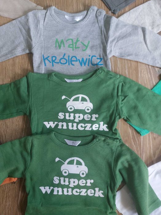 Body chłopięce, 21szt, 0-6m-ca