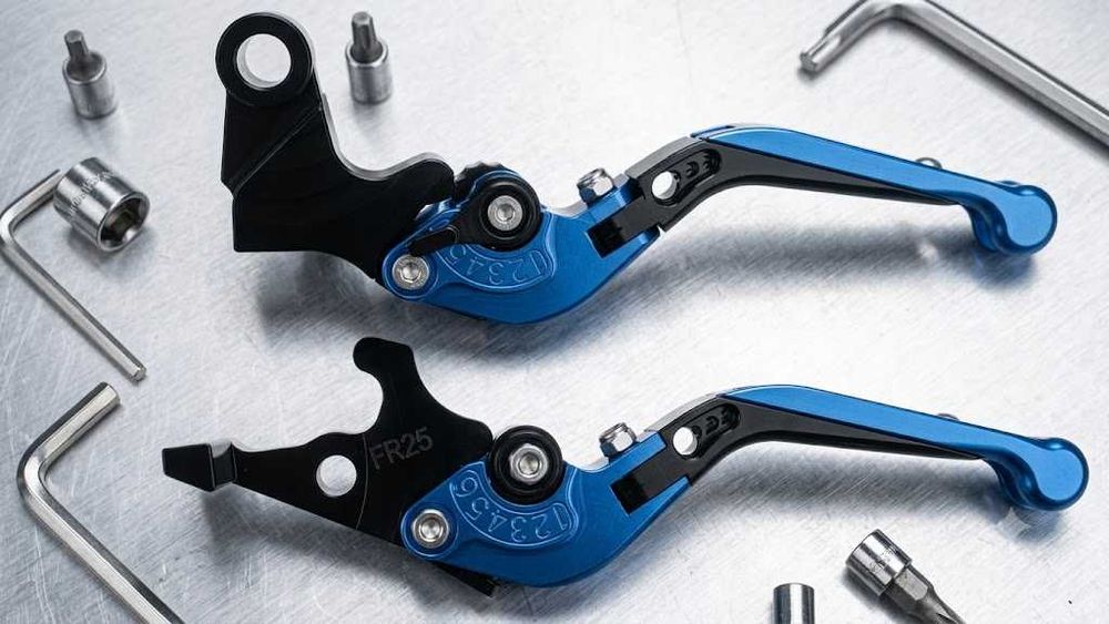 Motorcycle Adjustable Folding Extendable Brake Clutch Levers for Honda (Blue)