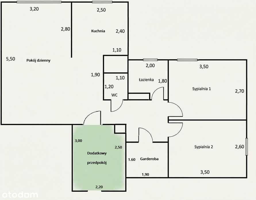 Przestronne 3 pokoje. 61m2 + 6m2