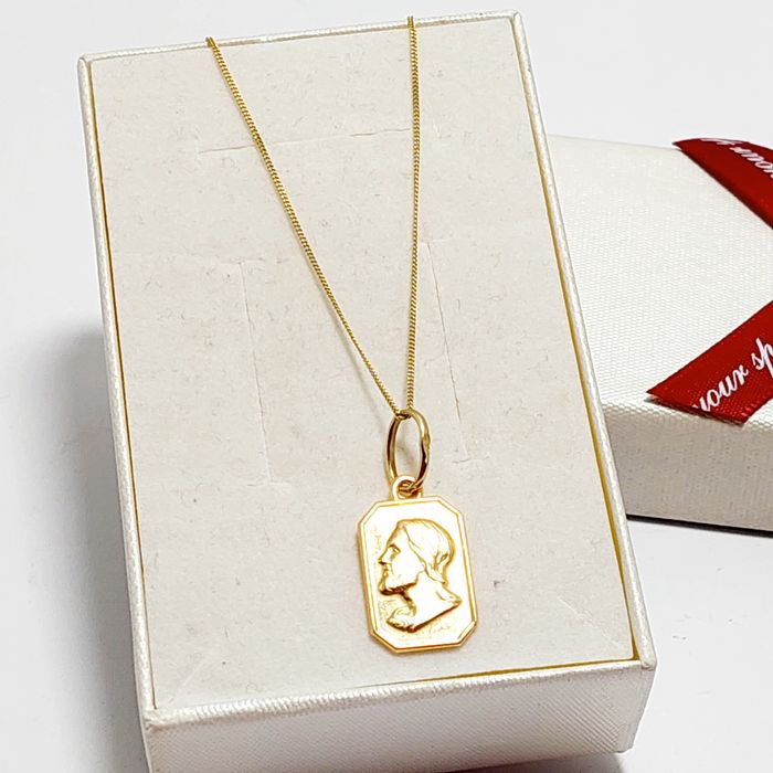 Łańcuszek +medalik złoto 585 komunia