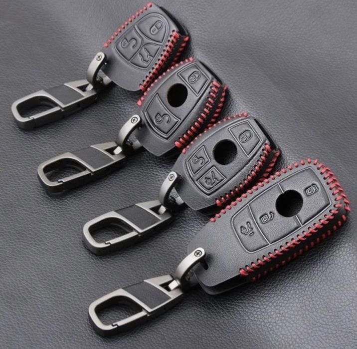 Шкіряний чохол з брелком для ключа Mercedes-Benz W211, 212, 213, 220