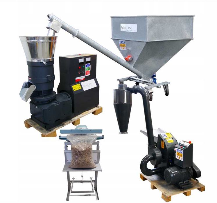 Uniwersalny Zestaw Linia 22kW PRODUKCJA PELETU 500kg/h Każdy Materiał