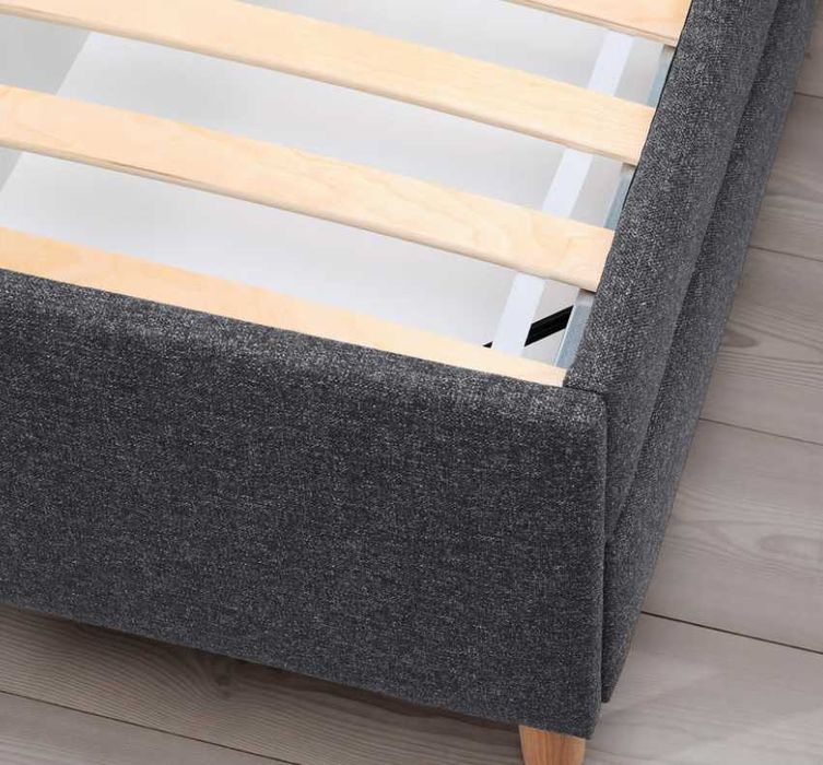 cama com cabeceira em tecido, gama IDANÄS