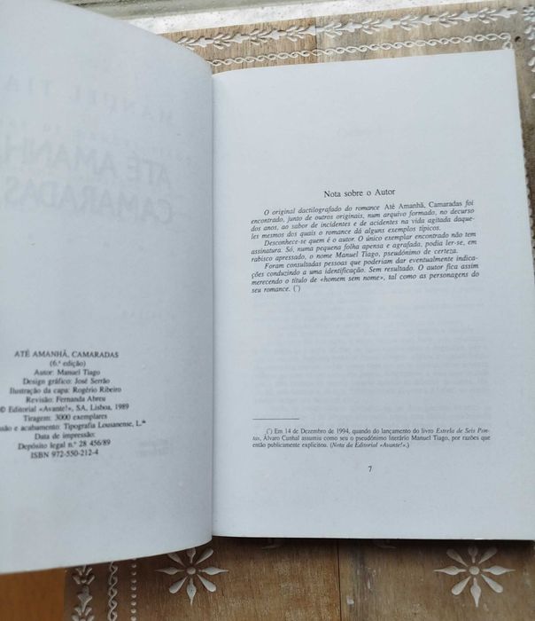 Livro "Até Amanhã, Camaradas - Manuel Tiago"