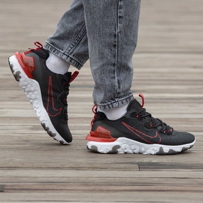 Кросівки Nike React Vision Black/Red/White premium | Кроссовки Найк чоловічі