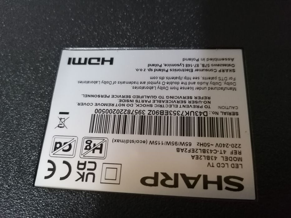 Smart Tv Lcd 43polegadas ecrã danificado