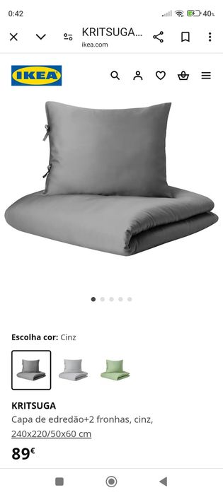 Capa de edredão usada uma vez