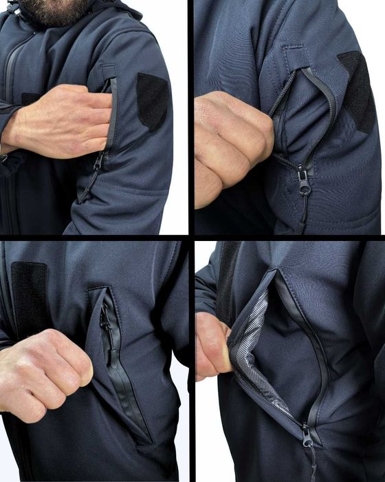 Куртка тактична синя Softshell для ДСНС, Укрзалізниці, Поліції