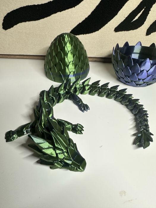 Ovo de dragão + Dragão articulado - Fabricado com impressora 3D
