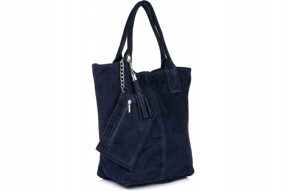 SHOPPER włoska Skóra zamszowa torba A4 Worek L82