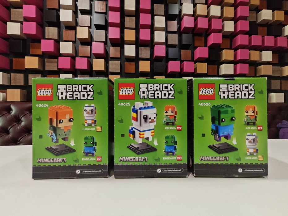 Конструктор LEGO BRICK HEADZ MINECRAFT 40624/40625/40626