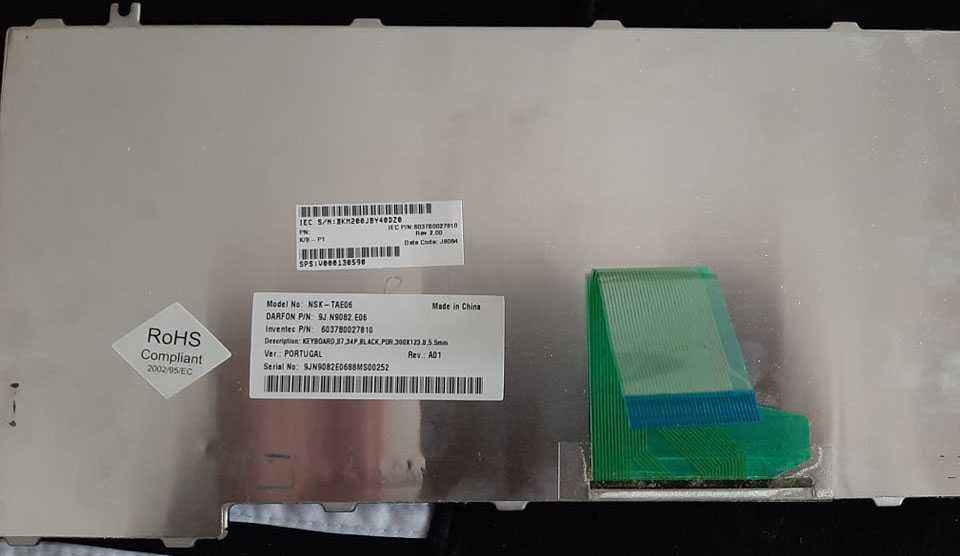 Teclado Toshiba Satellite L300 PT Preto NSK-TAE06 Original