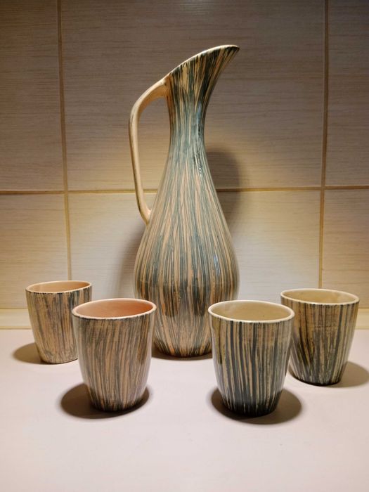 Włocławek Pikasiak J.Sowiński dzban na wino plus kubki Wzór 411