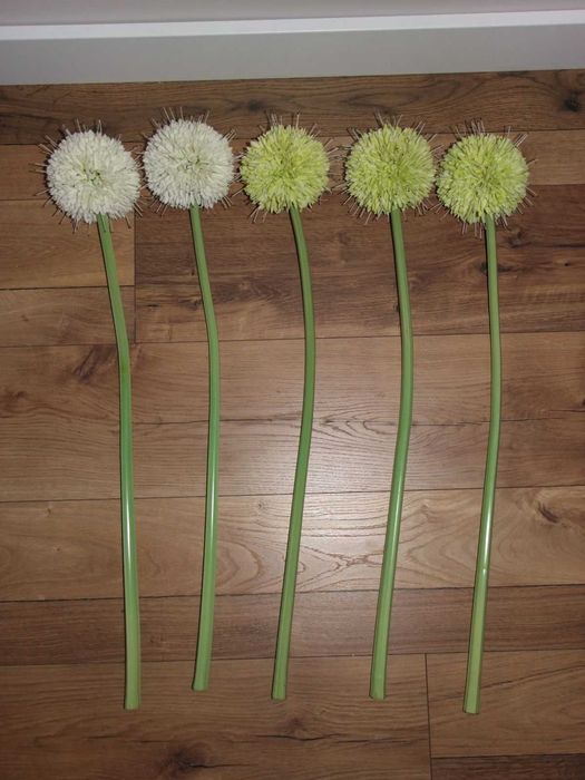 Przepiękne kwiaty sztuczne-czosnki-dł. 70 cm-5 szt.