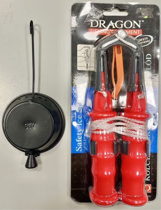 1.Zestaw akcesoriów do podlodówki kołowrotki wędki mormyszki blaszki