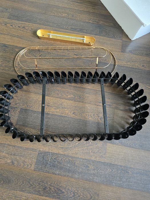 Lampa wisząca żyrandol kryształowy czarno-złoty