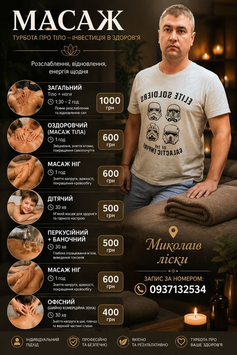 Лікувальний Массаж тіла