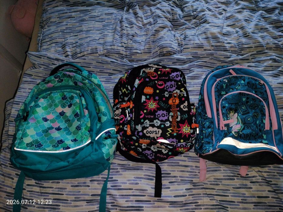 3 plecaki szkolne (paperfot, coolpack, Hama)