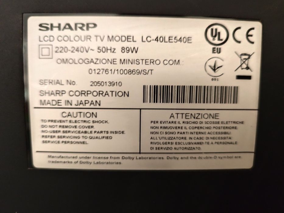 TV Sharp LC-40LE540E Avariada