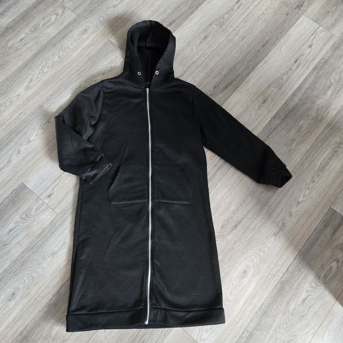 Długa czarna bluza XL long midi